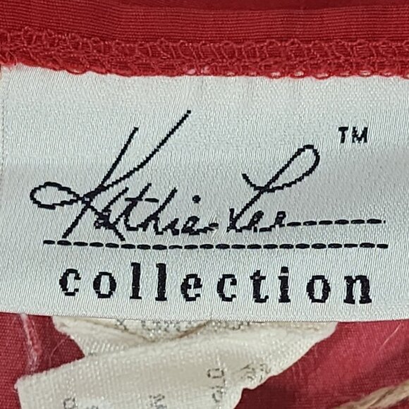 Kathie Lee Collection Vtg Brick Red White Polka Dot Poly Button Up SS Top Sz XL - Picture 14 of 16